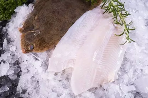 Lemon sole on ice