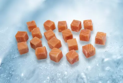 cubes de saumon
